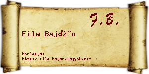 Fila Baján névjegykártya